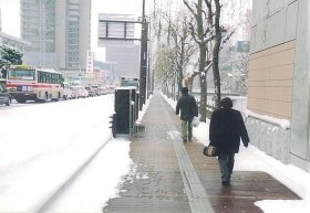 写真：歩道の消融雪の様子