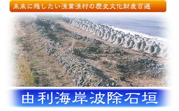 写真：由利海岸波除石垣