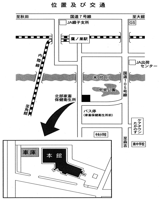 北部家畜保健衛生所の地図