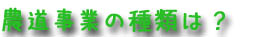 文字：農業事業の種類は？