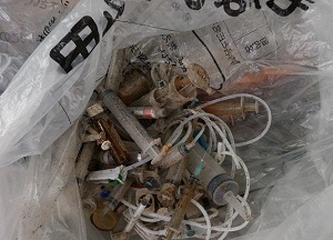 写真：集められた医療系廃棄物