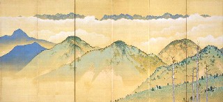 画１：寺崎廣業筆　高山清秋（てらさきこうぎょうひつ　こうざんせいしゅう）