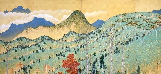 画２：寺崎廣業筆　高山清秋（てらさきこうぎょうひつ　こうざんせいしゅう）