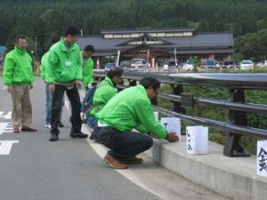 画像:栃木橋(とちのきばし)にも灯ろうを設置