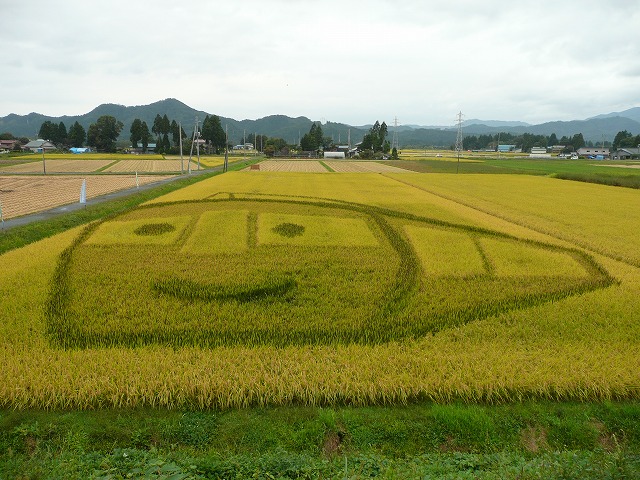 画像：「ないりっくん」の田んぼアート