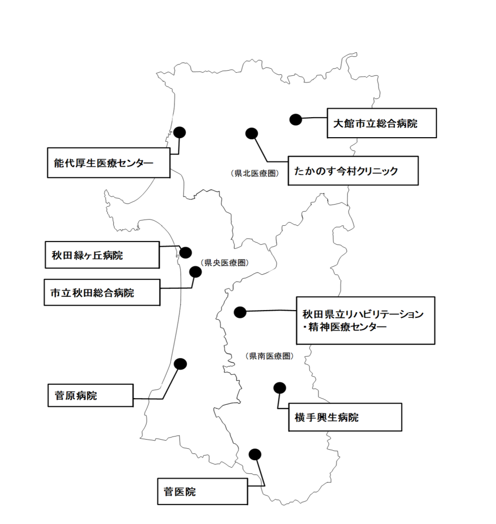 認知症疾患医療センター位置図（R7.4.1～）