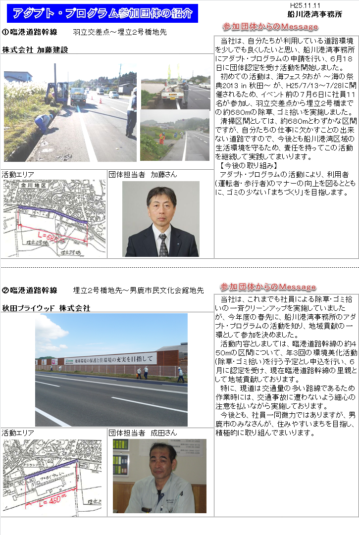 画像 : アダプト・プログラム参加団体の紹介