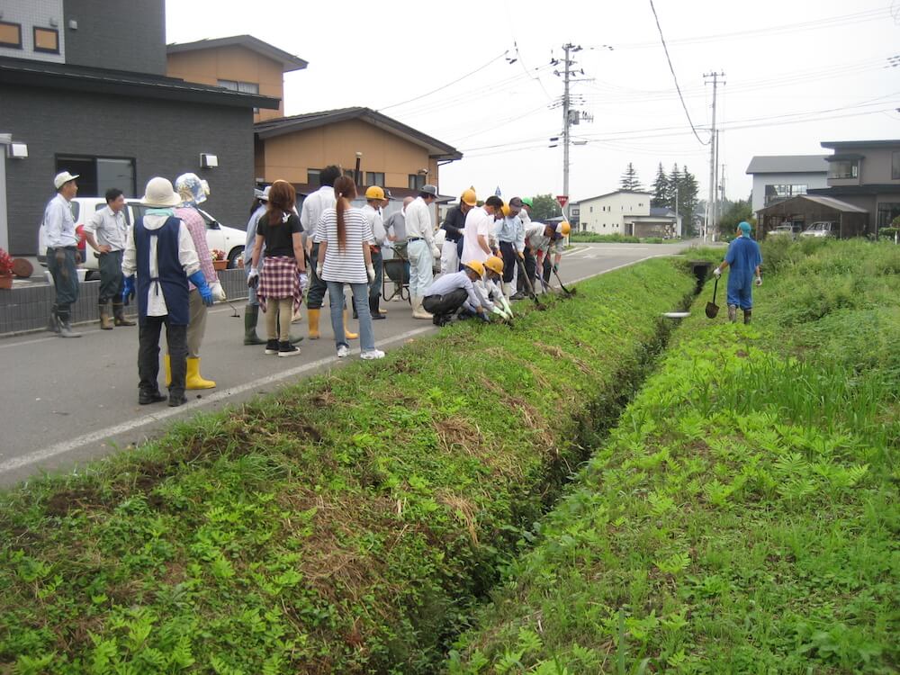 写真:球根植え作業の様子