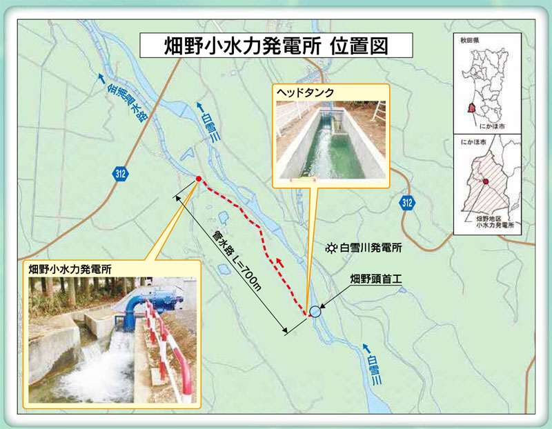 画像 : 畑野小水力発電所 位置図