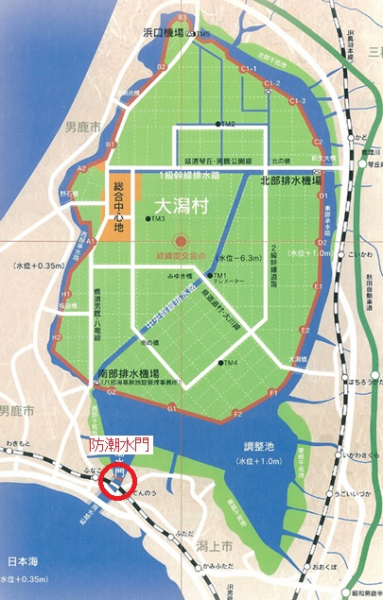 防潮水門位置図