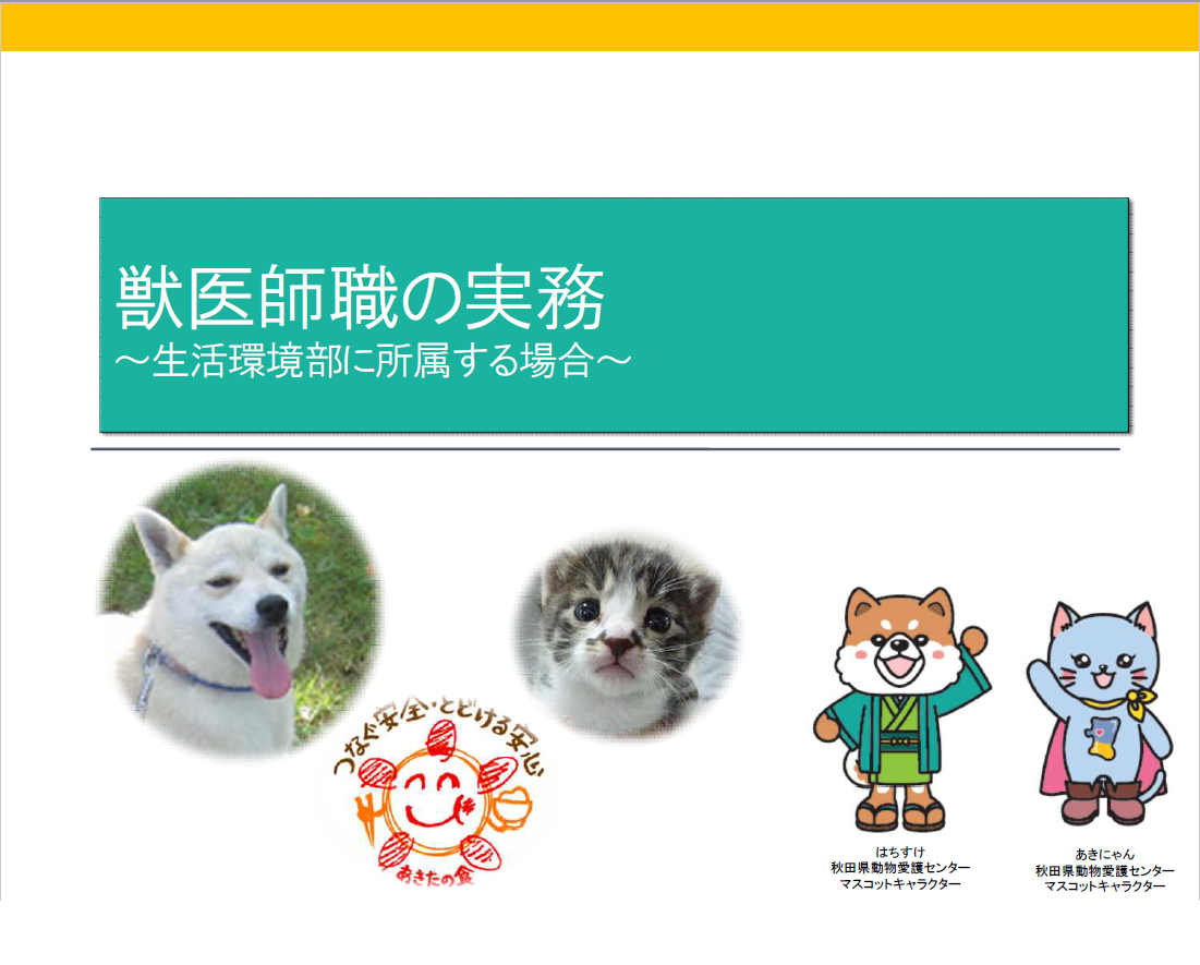 獣医師職の実務（生活環境部）