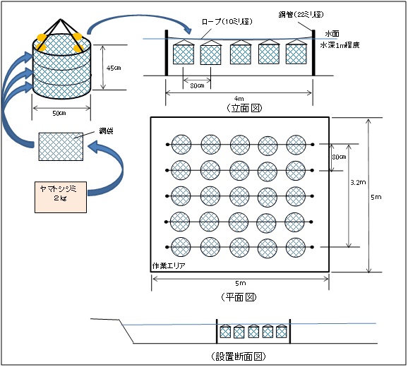 ホタテ籠調査方法説明　図