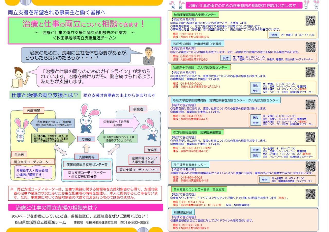 両立支援相談窓口リーフレット（表）