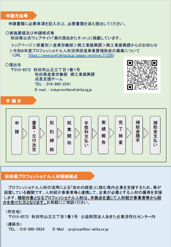 プロフェッショナル人材活用促進事業費補助金チラシ（裏面）