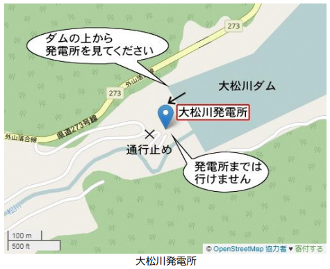 大松川発電所周辺図