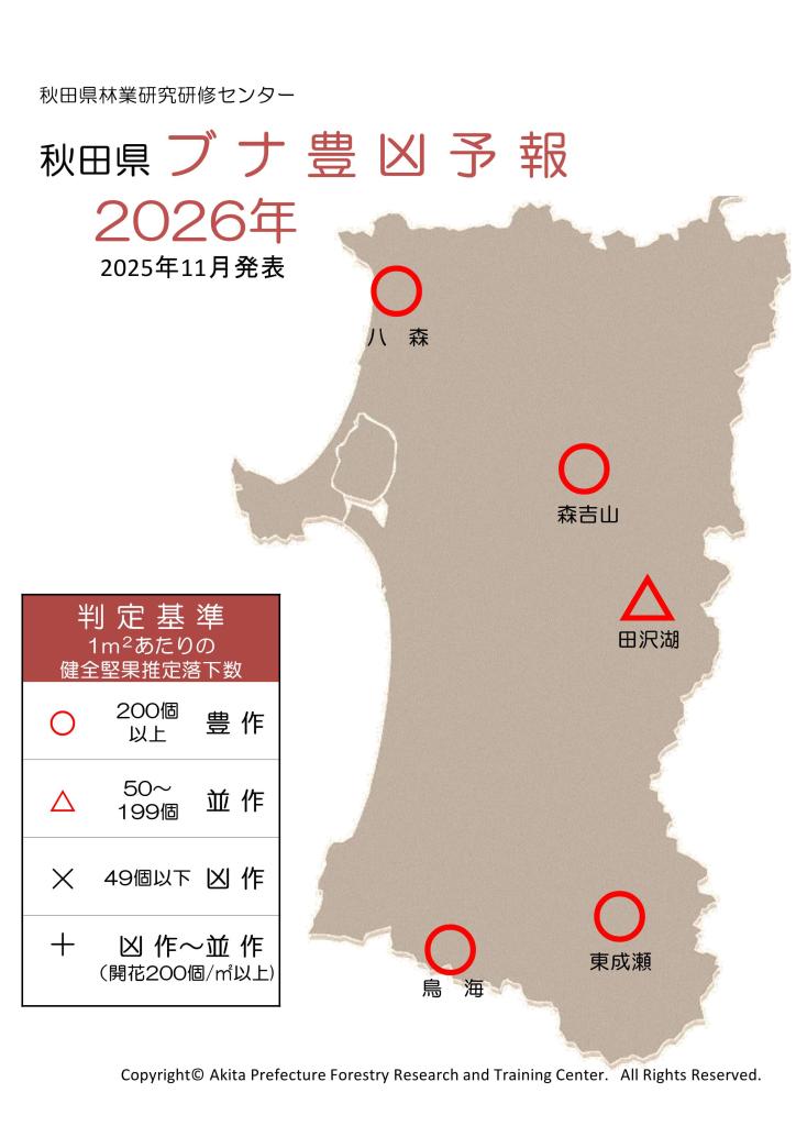 2026年ブナ豊凶予報