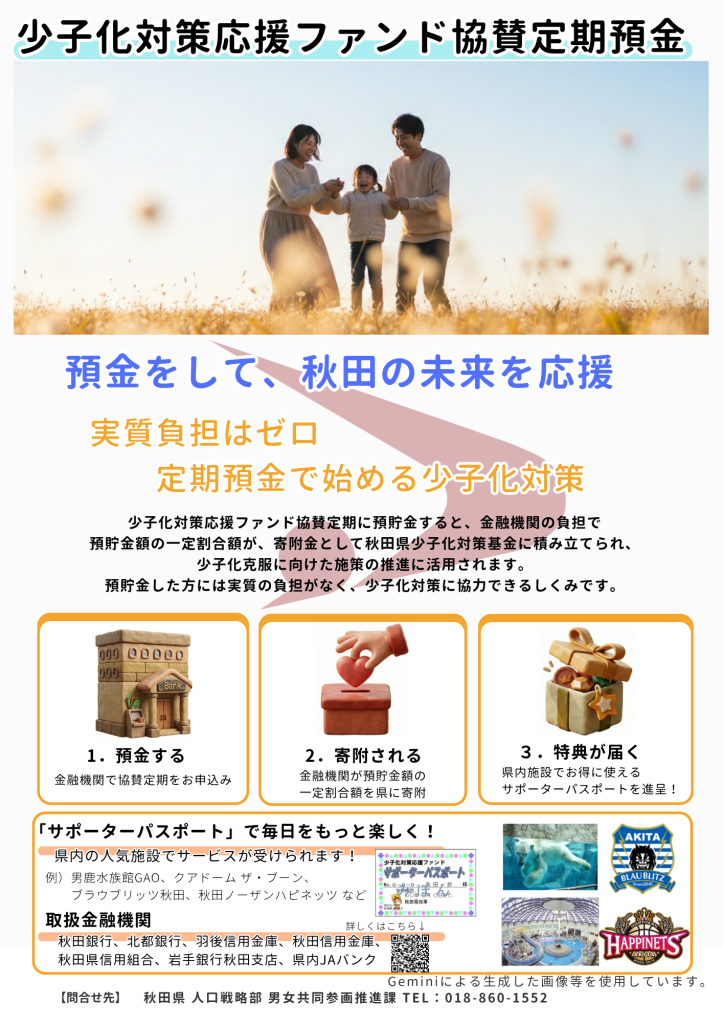 少子化対策応援ファンド協賛定期預金チラシ