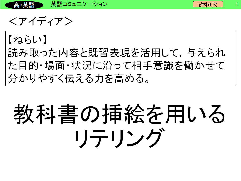 アイディア④　【高等学校　英語】