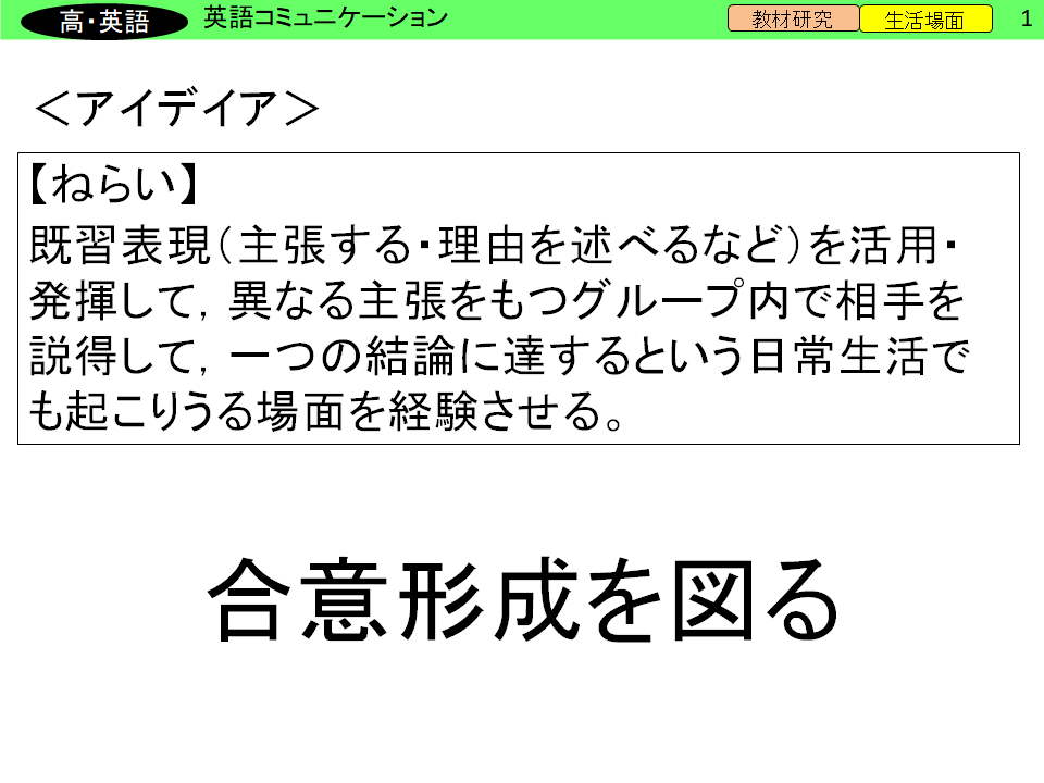 アイディア⑥　【高等学校　英語】