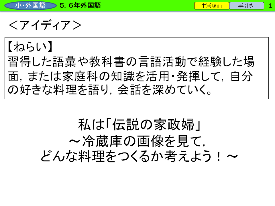 アイディア②　【小学校５・６年　外国語】