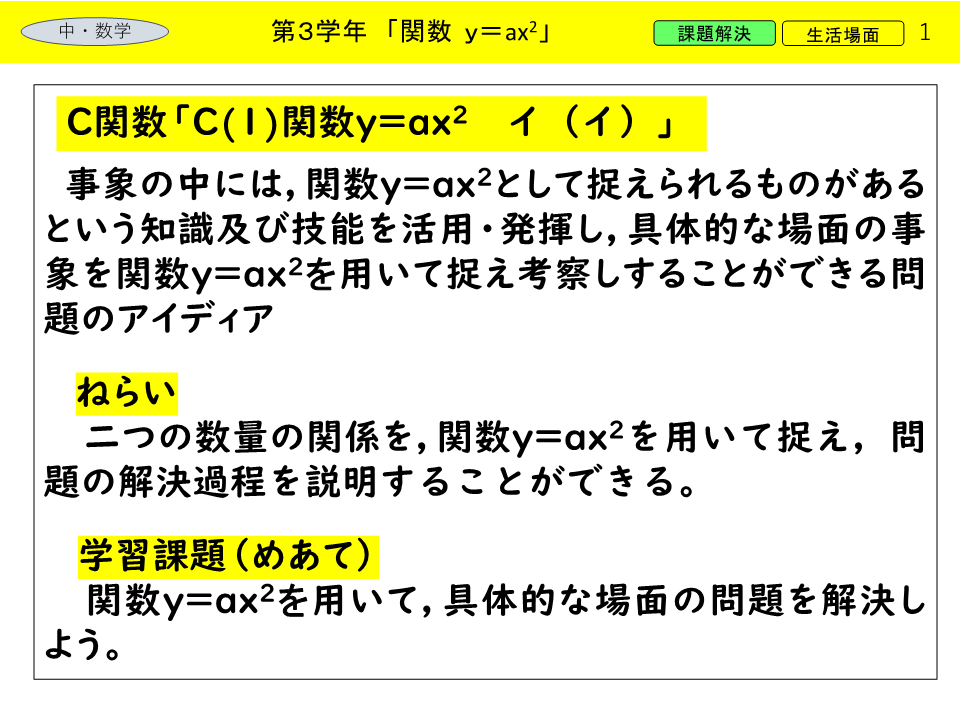２乗に比例する関数　交通渋滞