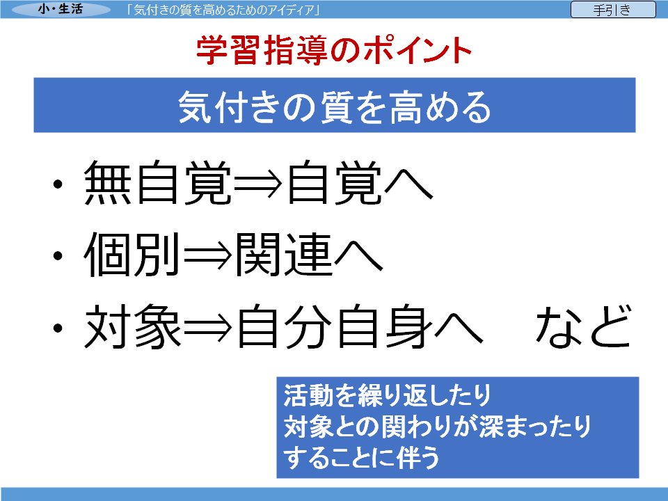 子供の気付きの質を 高めるためのアイディア