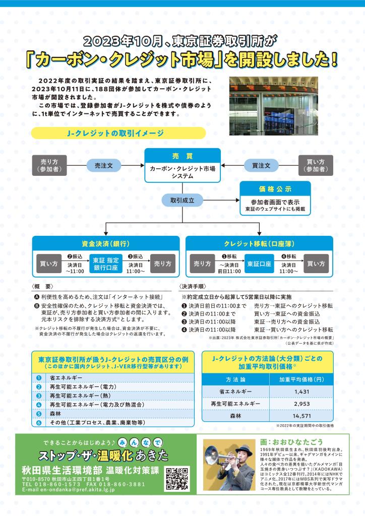 Ｊ－クレジット制度紹介パンフレット（７ページ）