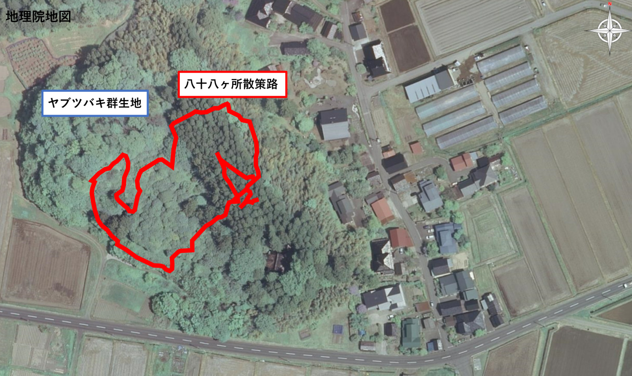 椿森八十八か所の位置図