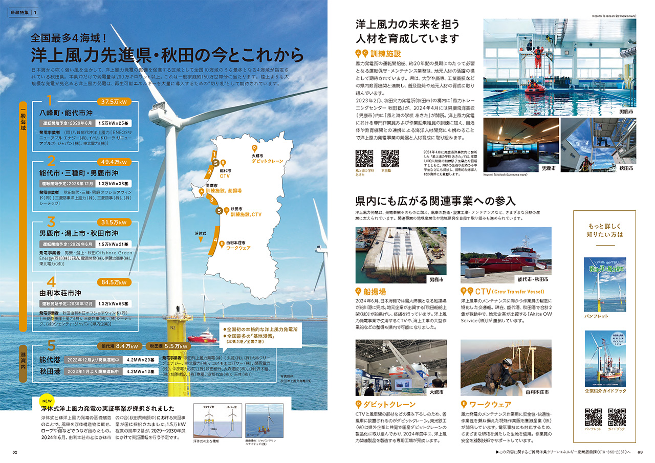 画像：広報紙あきたびじょん2025年3月号　特集　全国最多4海域！ 洋上風力先進県・秋田の今とこれから