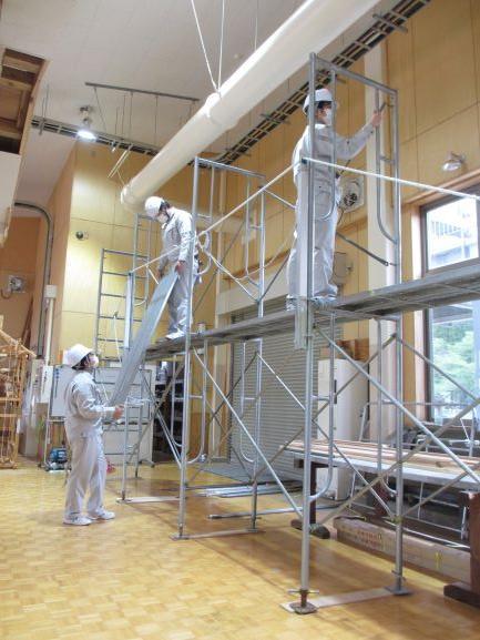 足場の特別教育講習風景