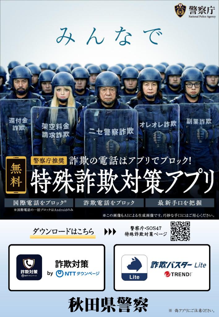 画像：詐欺の電話はアプリでブロック！のチラシ
